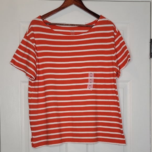 Women's Striped Orange Top - Picture 1 of 5